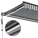 Automatic Retractable Awning with LEDs Anthracite&White 600x350 cm