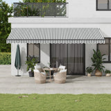 Automatic Retractable Awning with LEDs Anthracite&White 600x350 cm