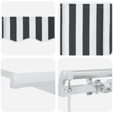 Manual Retractable Awning Anthracite&White 500x300 cm