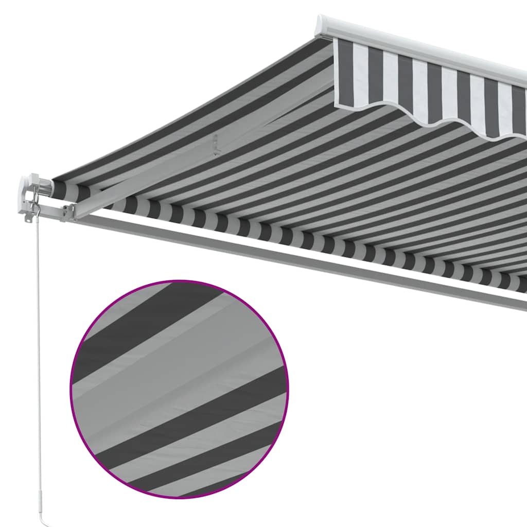 Manual Retractable Awning Anthracite&White 350x250 cm