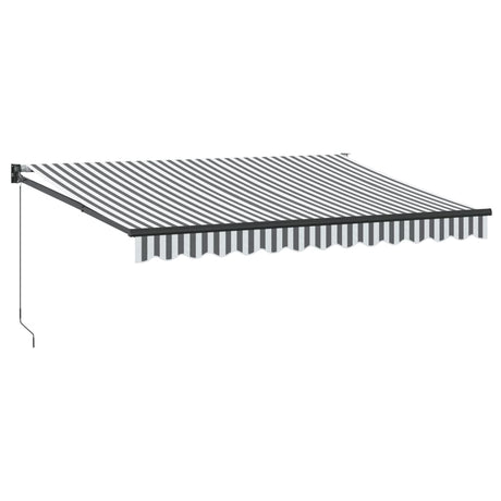 Retractable Awning Anthracite and White 3.5x2.5 m Fabric&Aluminium