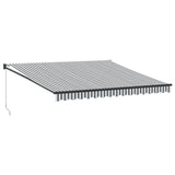 Retractable Awning Anthracite and White 4x3 m Fabric&Aluminium