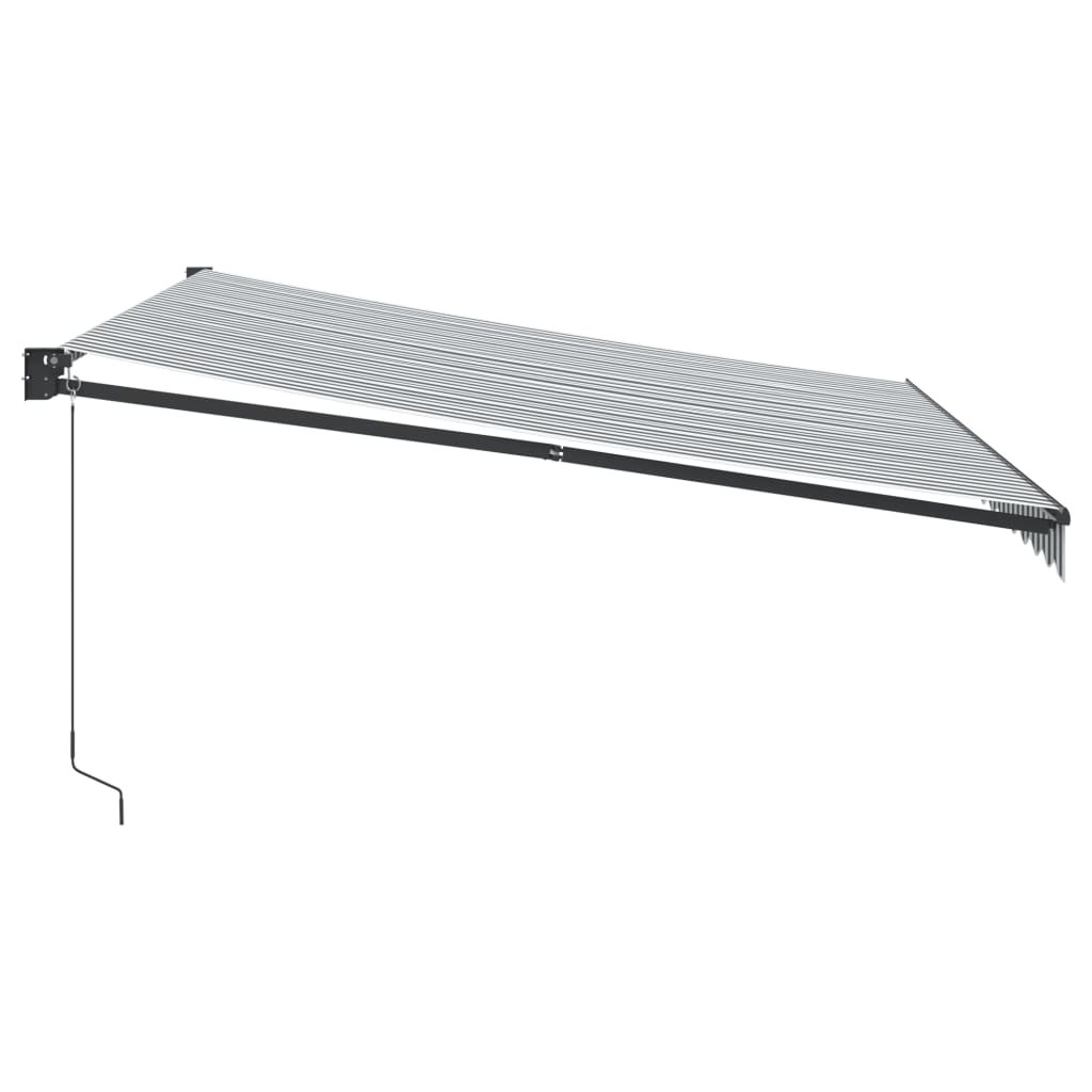 Retractable Awning Anthracite and White 4x3 m Fabric&Aluminium