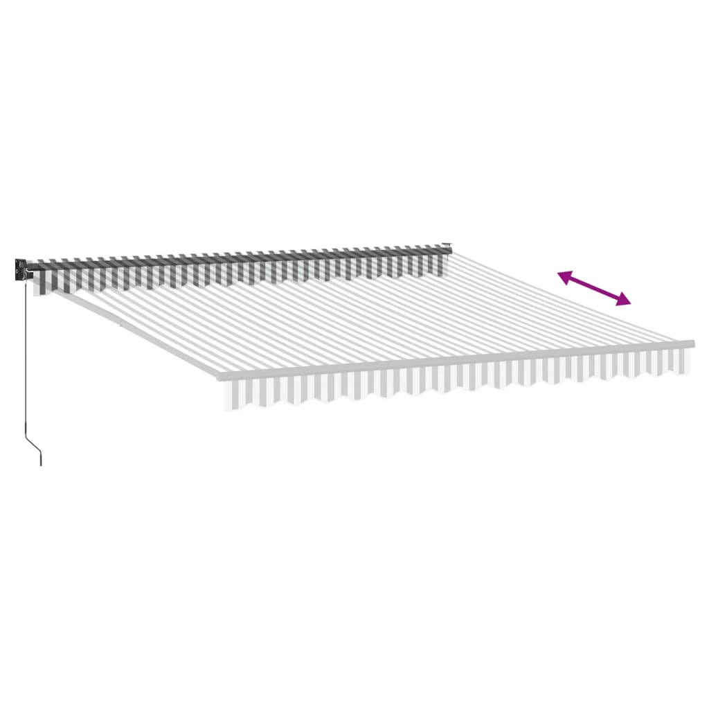 Retractable Awning Anthracite and White 4x3 m Fabric&Aluminium