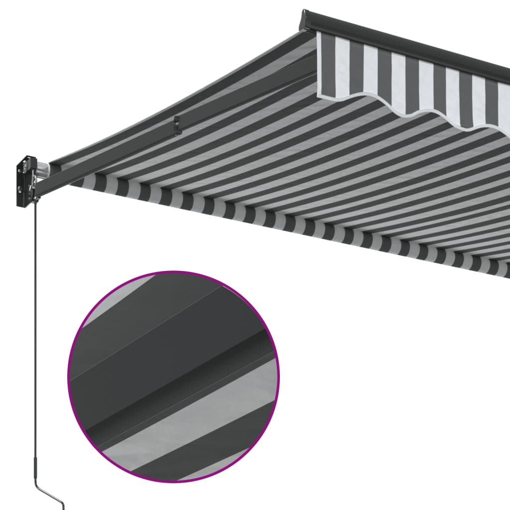 Retractable Awning Anthracite and White 4x3 m Fabric&Aluminium