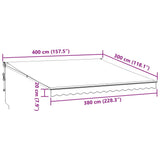 Retractable Awning Anthracite and White 4x3 m Fabric&Aluminium