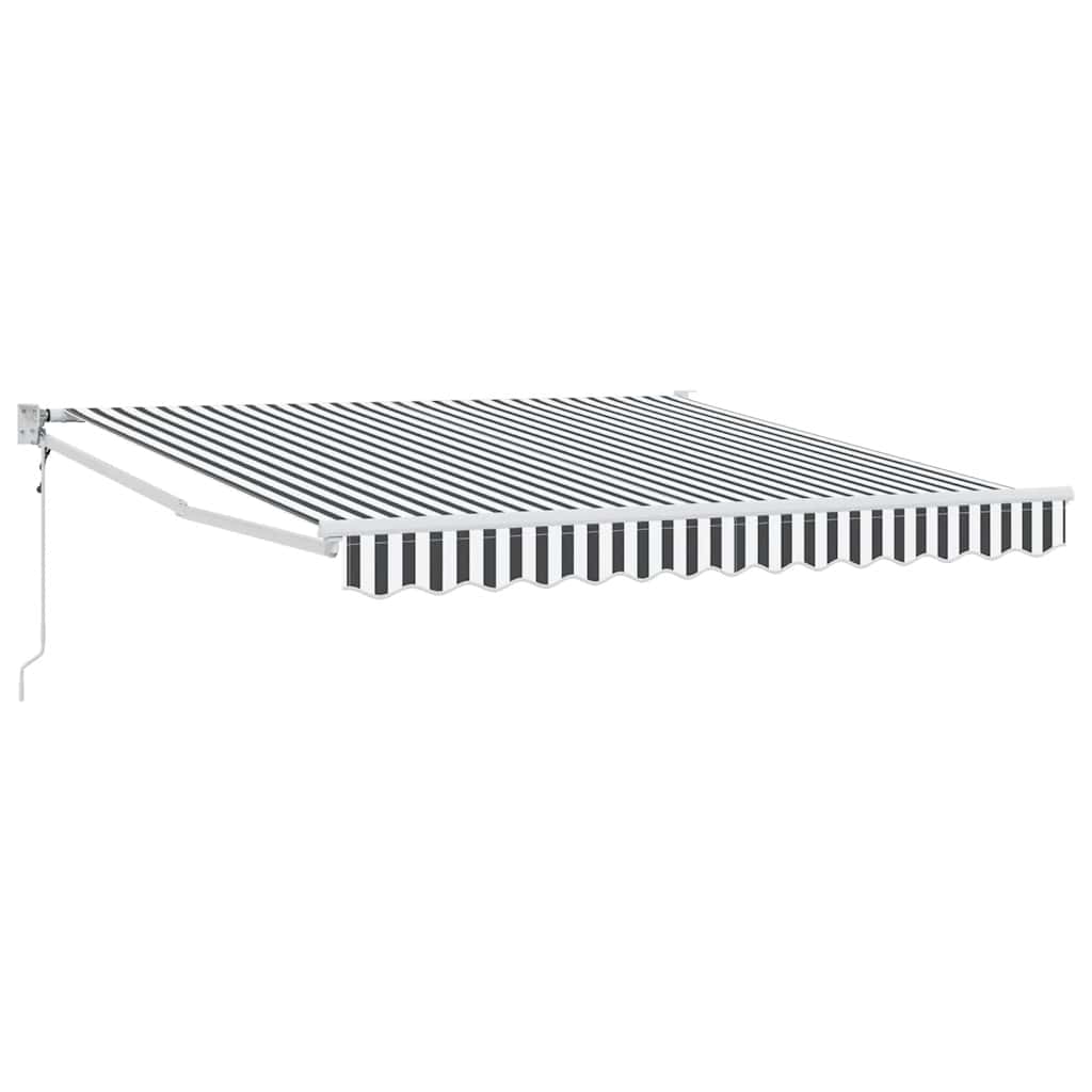 Retractable Awning Anthracite and White 3x2.5 m Fabric&Aluminium