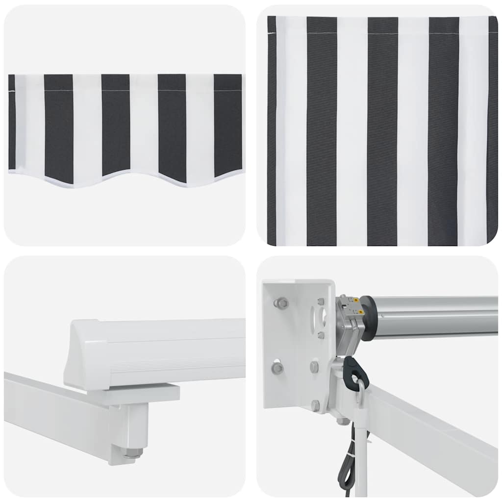 Retractable Awning Anthracite and White 3x2.5 m Fabric&Aluminium