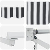 Retractable Awning Anthracite and White 3x2.5 m Fabric&Aluminium