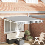 Retractable Awning Anthracite and White 3x2.5 m Fabric&Aluminium