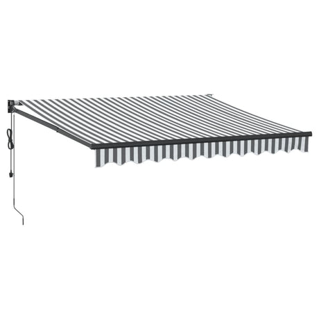 Retractable Awning Anthracite and White 3x2.5 m Fabric&Aluminium