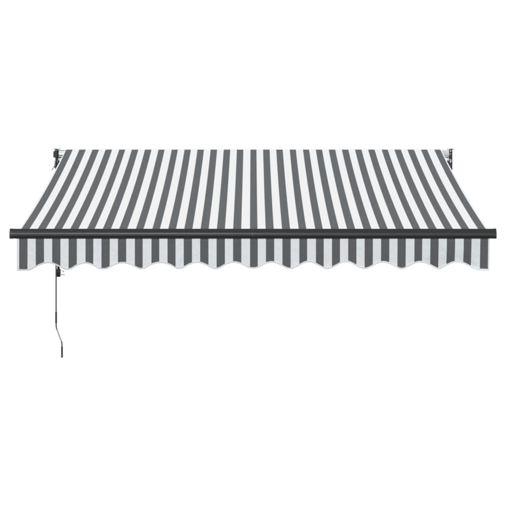Retractable Awning Anthracite and White 3x2.5 m Fabric&Aluminium