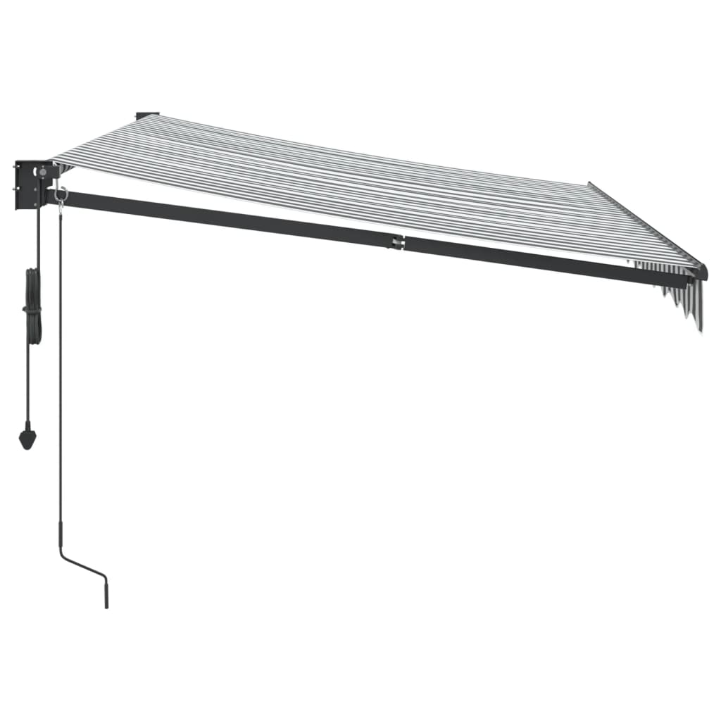 Retractable Awning Anthracite and White 3x2.5 m Fabric&Aluminium
