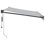 Retractable Awning Anthracite and White 3x2.5 m Fabric&Aluminium