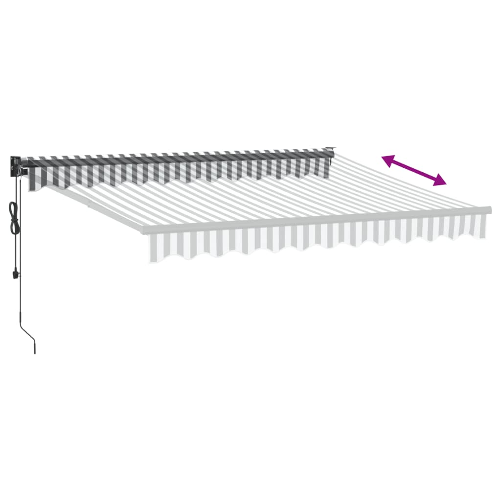 Retractable Awning Anthracite and White 3x2.5 m Fabric&Aluminium