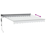 Retractable Awning Anthracite and White 3x2.5 m Fabric&Aluminium
