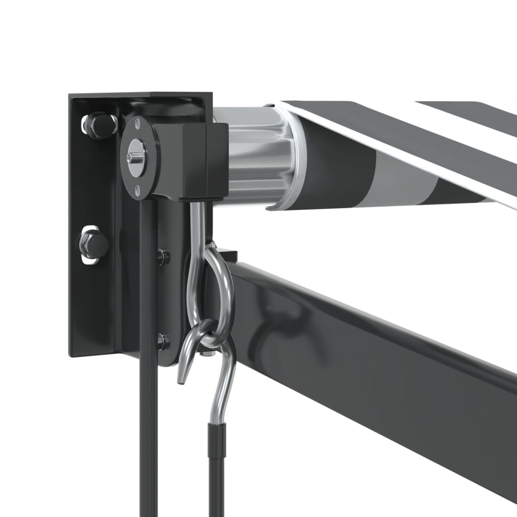 Retractable Awning Anthracite and White 3x2.5 m Fabric&Aluminium
