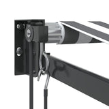 Retractable Awning Anthracite and White 3x2.5 m Fabric&Aluminium