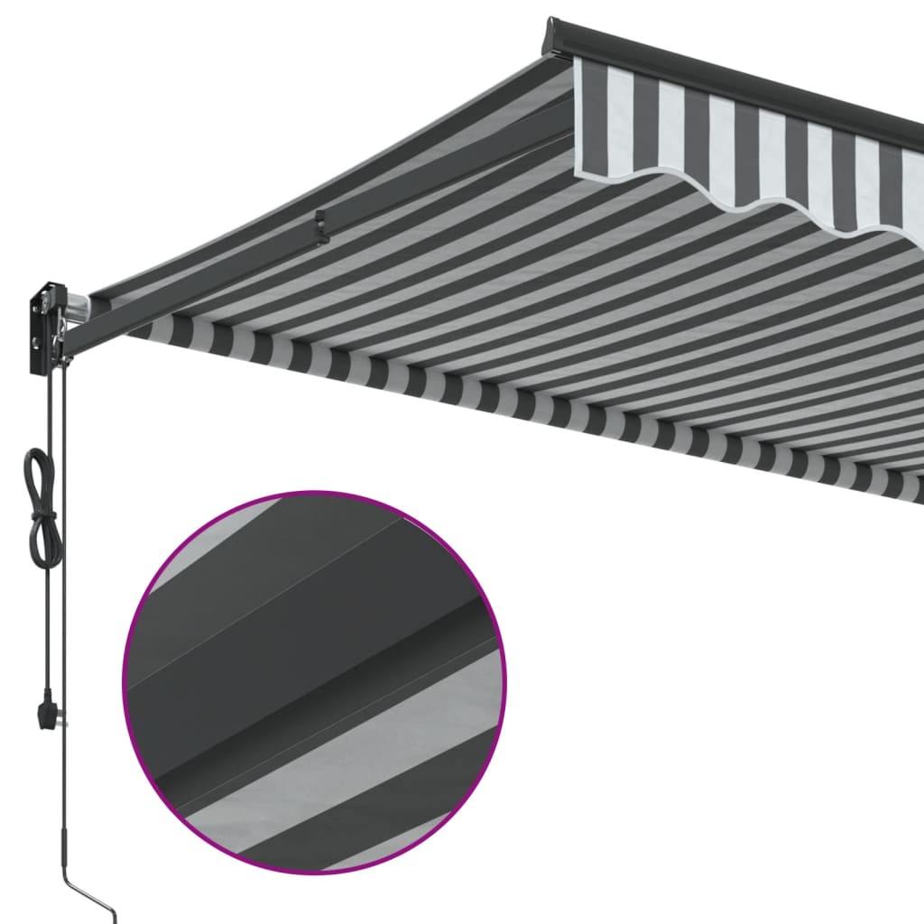 Retractable Awning Anthracite and White 3x2.5 m Fabric&Aluminium