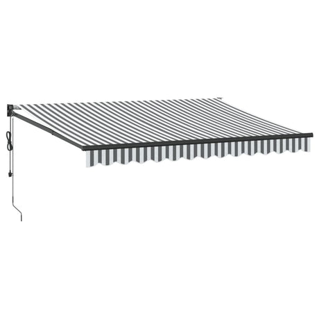 Retractable Awning Anthracite and White 3.5x2.5 m Fabric&Aluminium