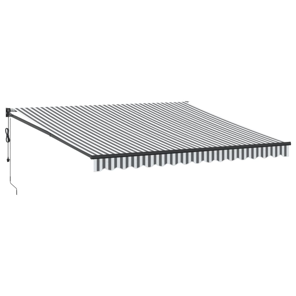 Retractable Awning Anthracite and White 4x3 m Fabric&Aluminium