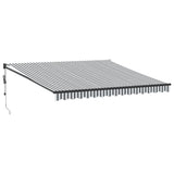 Retractable Awning Anthracite and White 4x3 m Fabric&Aluminium