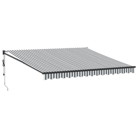Retractable Awning Anthracite and White 4x3 m Fabric&Aluminium