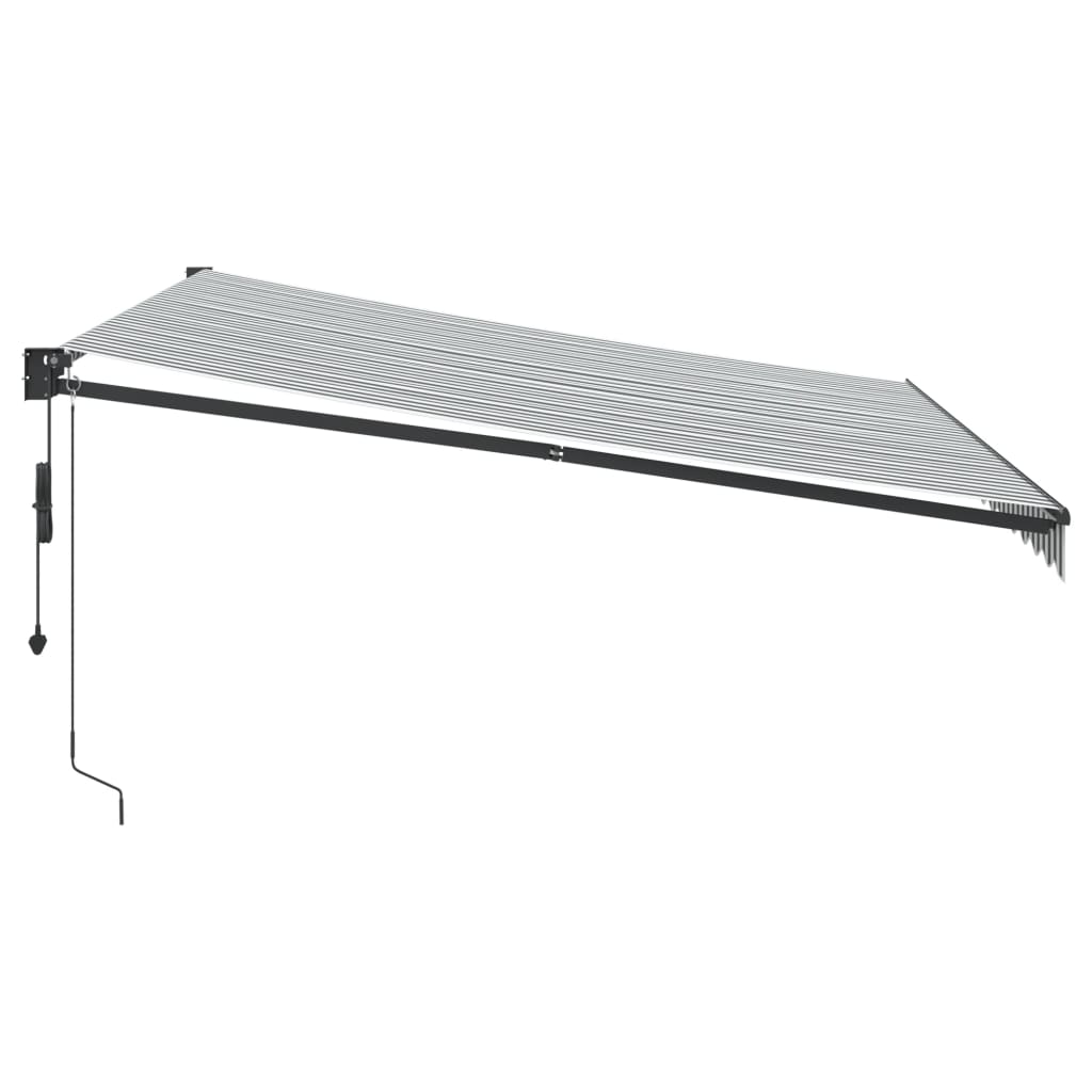 Retractable Awning Anthracite and White 4x3 m Fabric&Aluminium