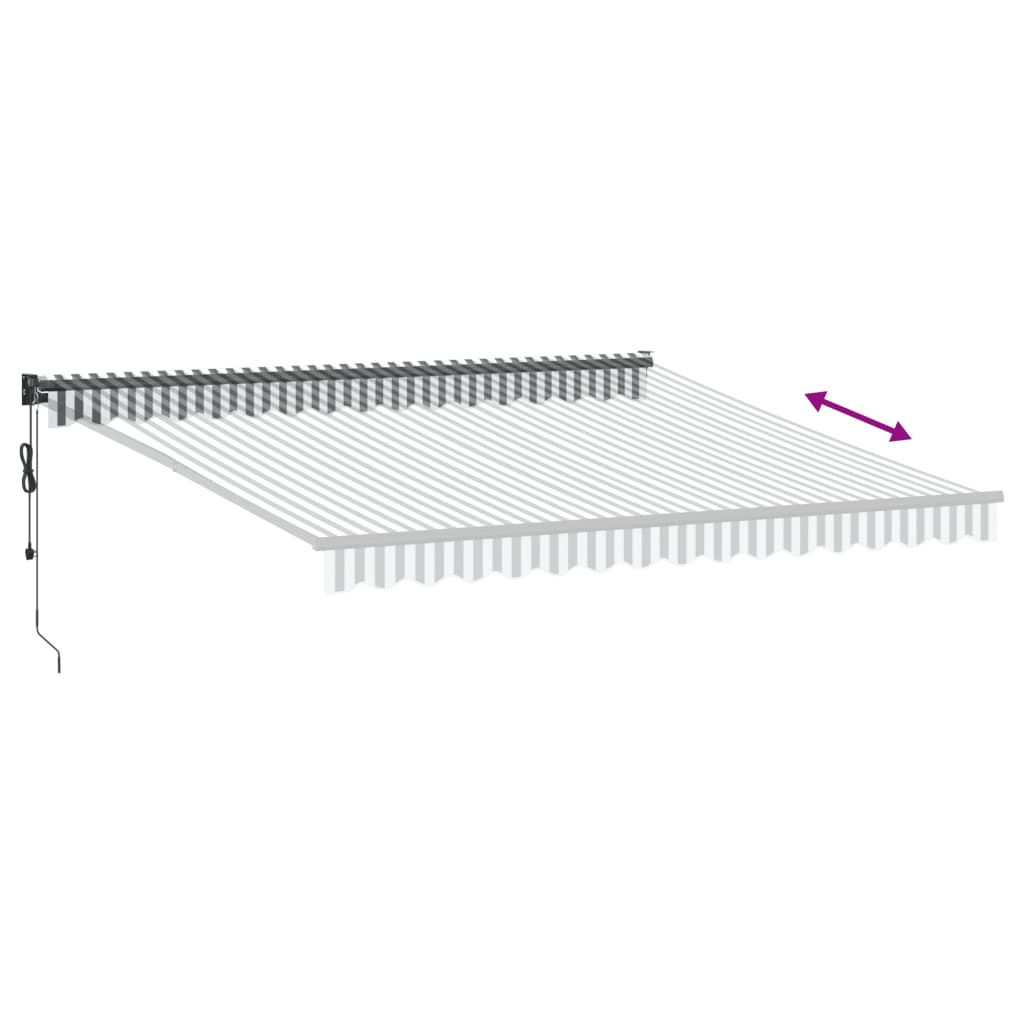 Retractable Awning Anthracite and White 4x3 m Fabric&Aluminium
