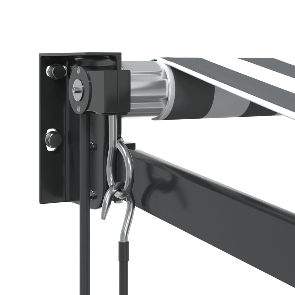 Retractable Awning Anthracite and White 4x3 m Fabric&Aluminium