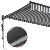 Retractable Awning Anthracite and White 4x3 m Fabric&Aluminium
