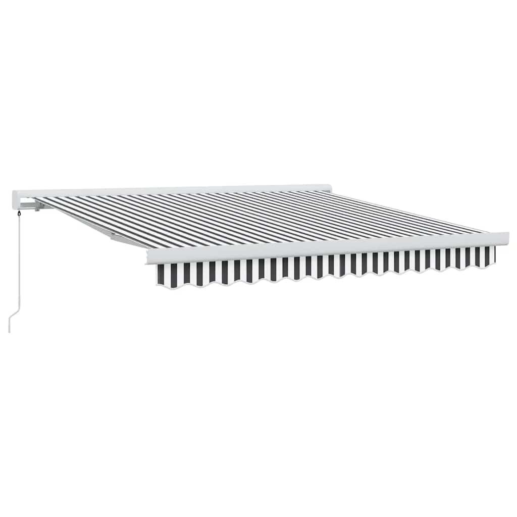 Retractable Awning Anthracite and White 3x2.5 m Fabric&Aluminium