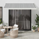 Retractable Awning Anthracite and White 3.5x2.5 m Fabric&Aluminium