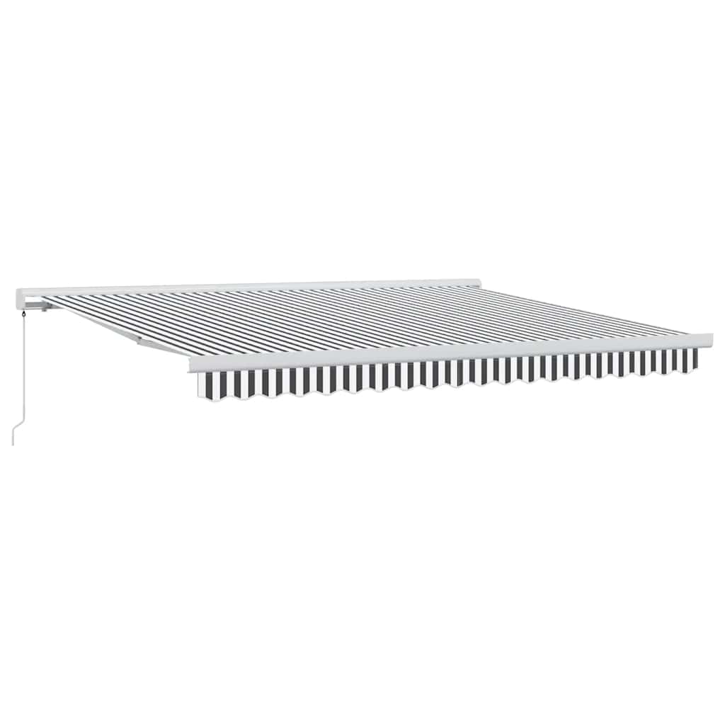 Retractable Awning Anthracite and White 4x3 m Fabric&Aluminium
