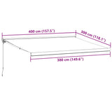 Retractable Awning Anthracite and White 4x3 m Fabric&Aluminium