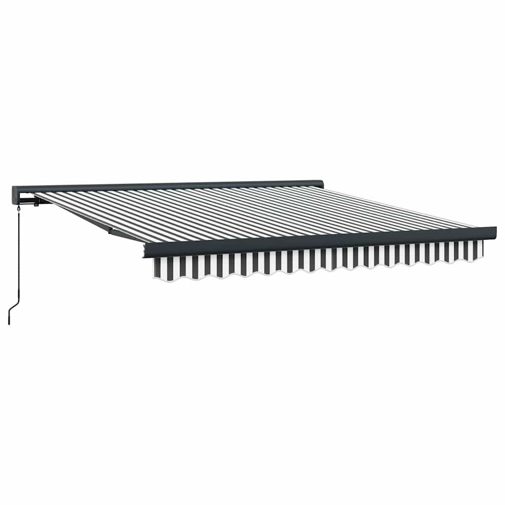 Retractable Awning Anthracite and White 3x2.5 m Fabric&Aluminium