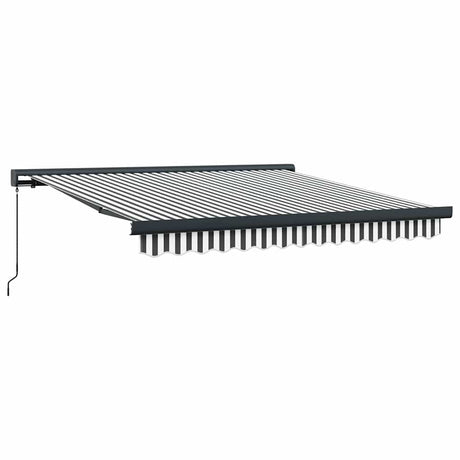Retractable Awning Anthracite and White 3x2.5 m Fabric&Aluminium