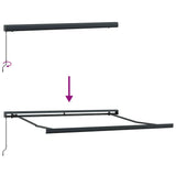 Retractable Awning Anthracite and White 3x2.5 m Fabric&Aluminium