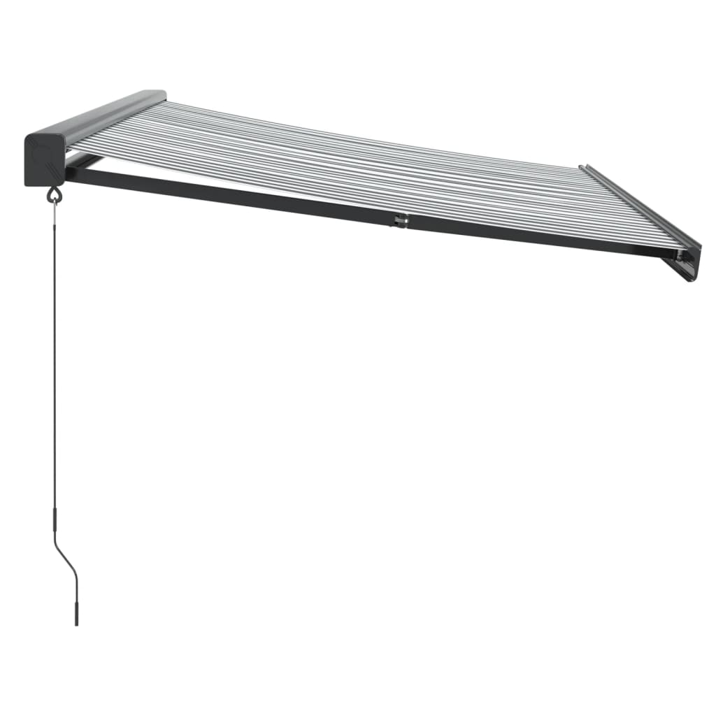 Retractable Awning Anthracite and White 3.5x2.5 m Fabric&Aluminium