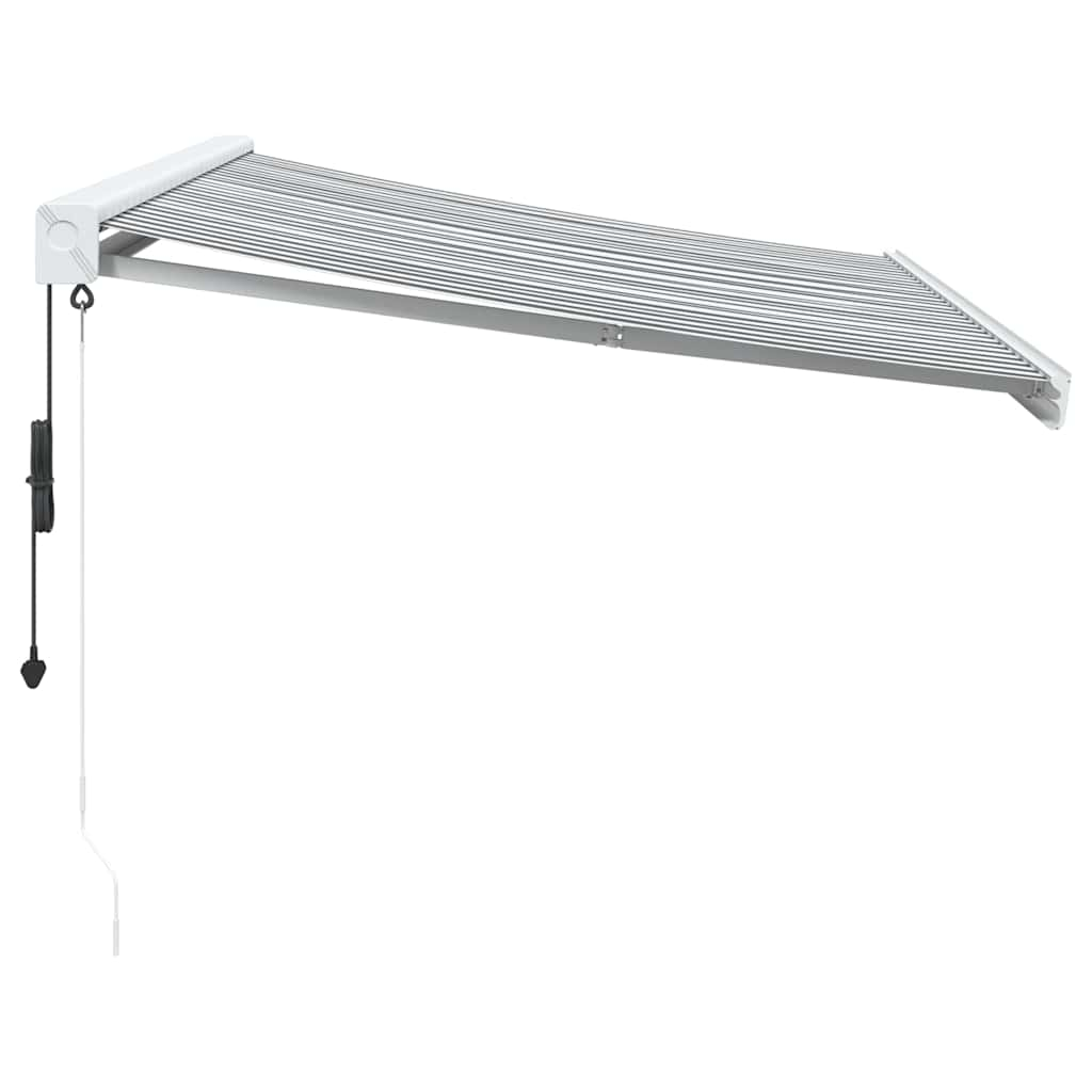 Retractable Awning Anthracite and White 3.5x2.5 m Fabric&Aluminium