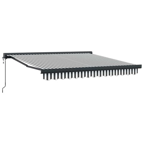 Retractable Awning Anthracite and White 3x2.5 m Fabric&Aluminium