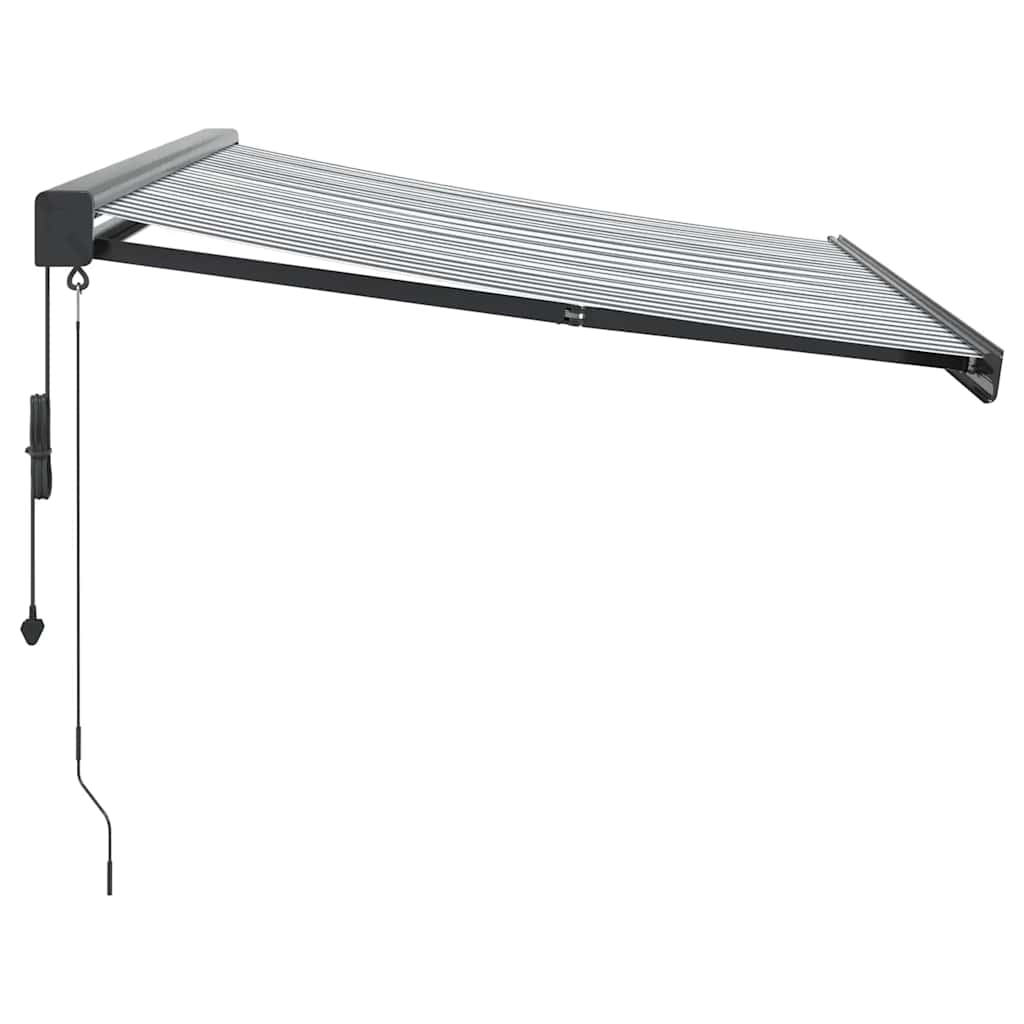 Retractable Awning Anthracite and White 3x2.5 m Fabric&Aluminium