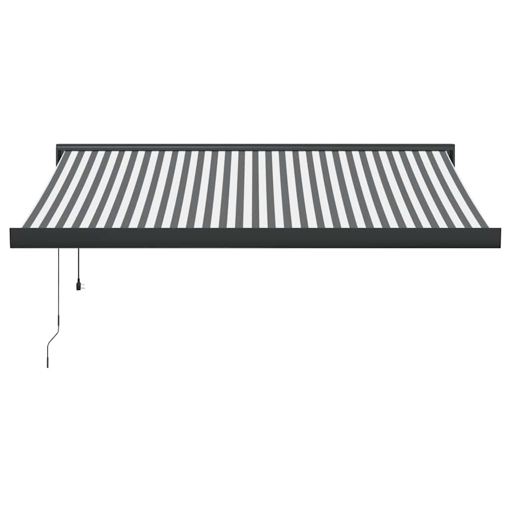 Retractable Awning Anthracite and White 3.5x2.5 m Fabric&Aluminium