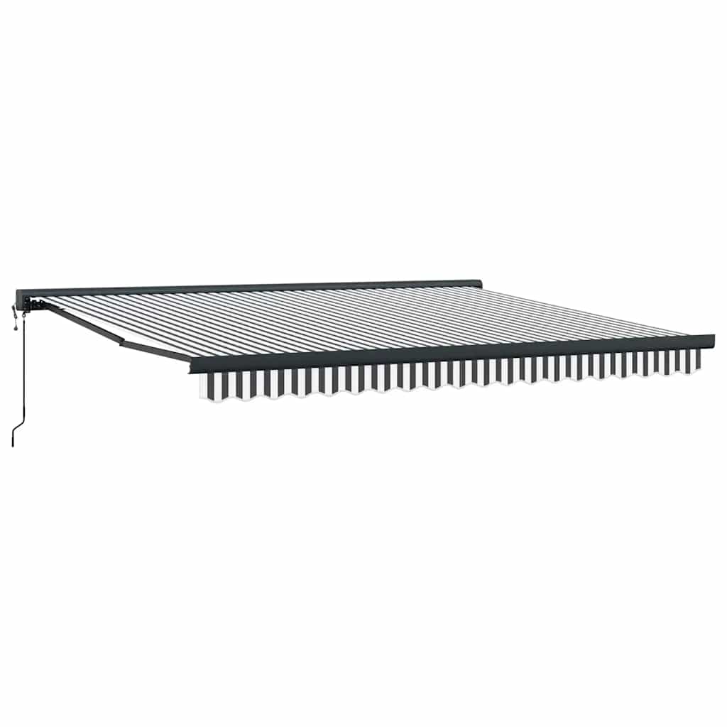 Retractable Awning Anthracite and White 4x3 m Fabric&Aluminium