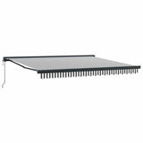 Retractable Awning Anthracite and White 4x3 m Fabric&Aluminium