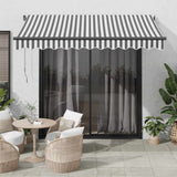 Manual Retractable Awning with LED Anthracite&White 300x250 cm