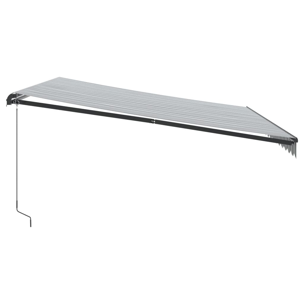 Manual Retractable Awning with LED Anthracite&White 450x300 cm