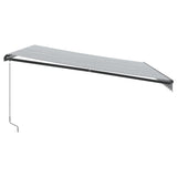 Manual Retractable Awning with LED Anthracite&White 450x300 cm