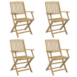 Folding Garden Chairs 4 pcs 57.5x54.5x90 cm Solid Wood Acacia