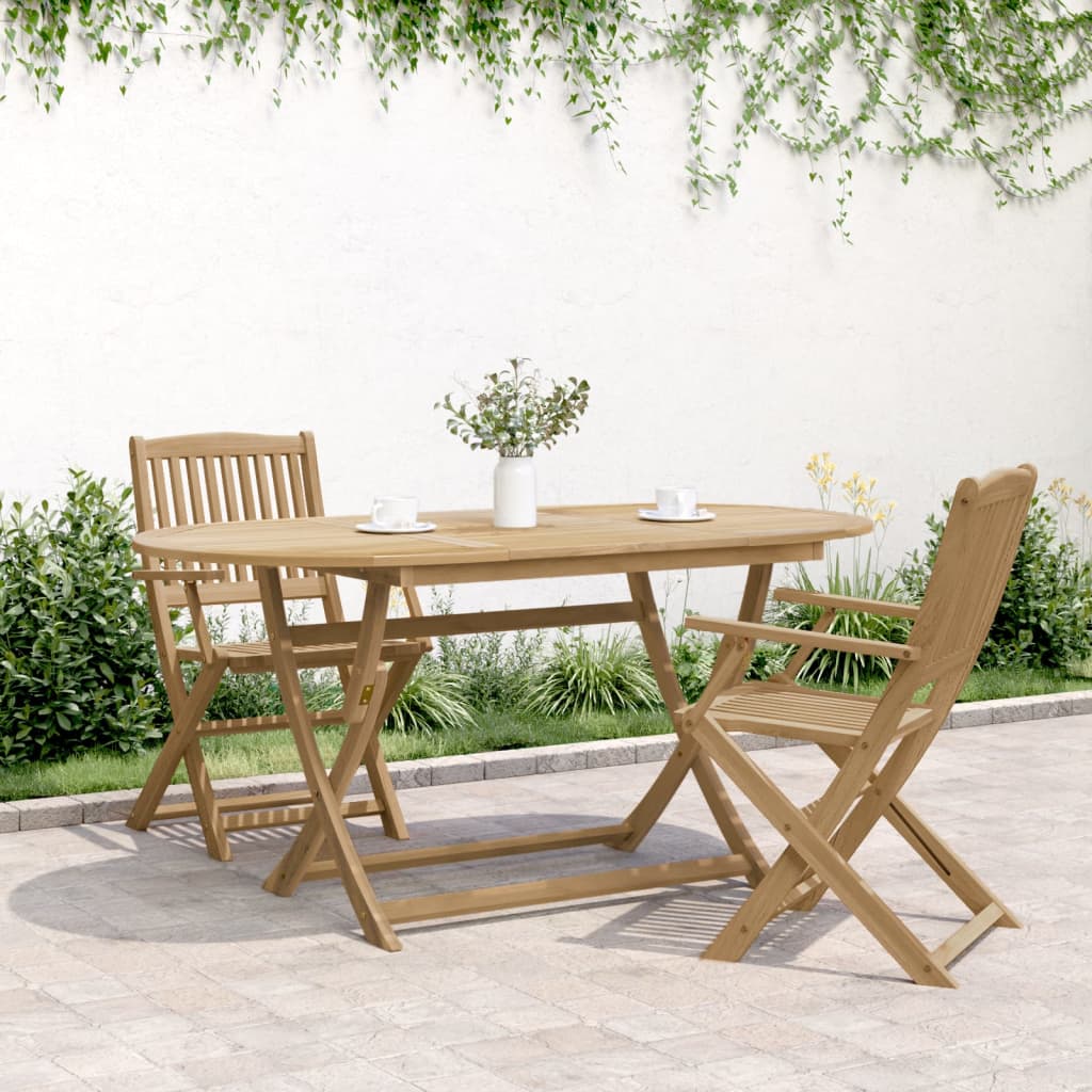 Folding Garden Table 160x85x75 cm Solid Wood Acacia